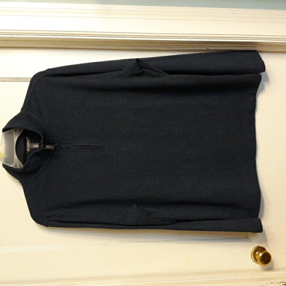 Van Heusen half-zip pullover navy soft comfortable faux corduroy feel tradition